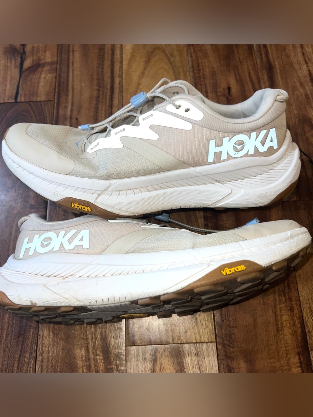 HOKA Transport Women’s 10B 10 Eggnog Light Blue Vibram Cordura Sneaker